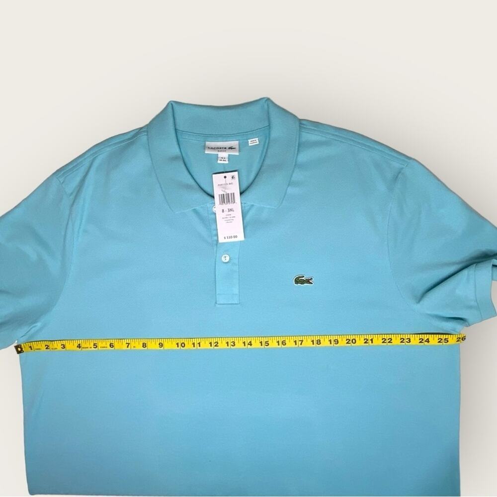 NWT | Lacoste | Logo Slim FIt Polo Shirt | Turquoise | 8 || 3XL - Picture 11 of 13